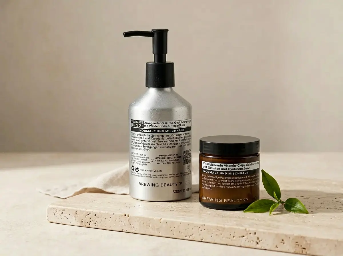 Textured still life of natural skincare ingredients